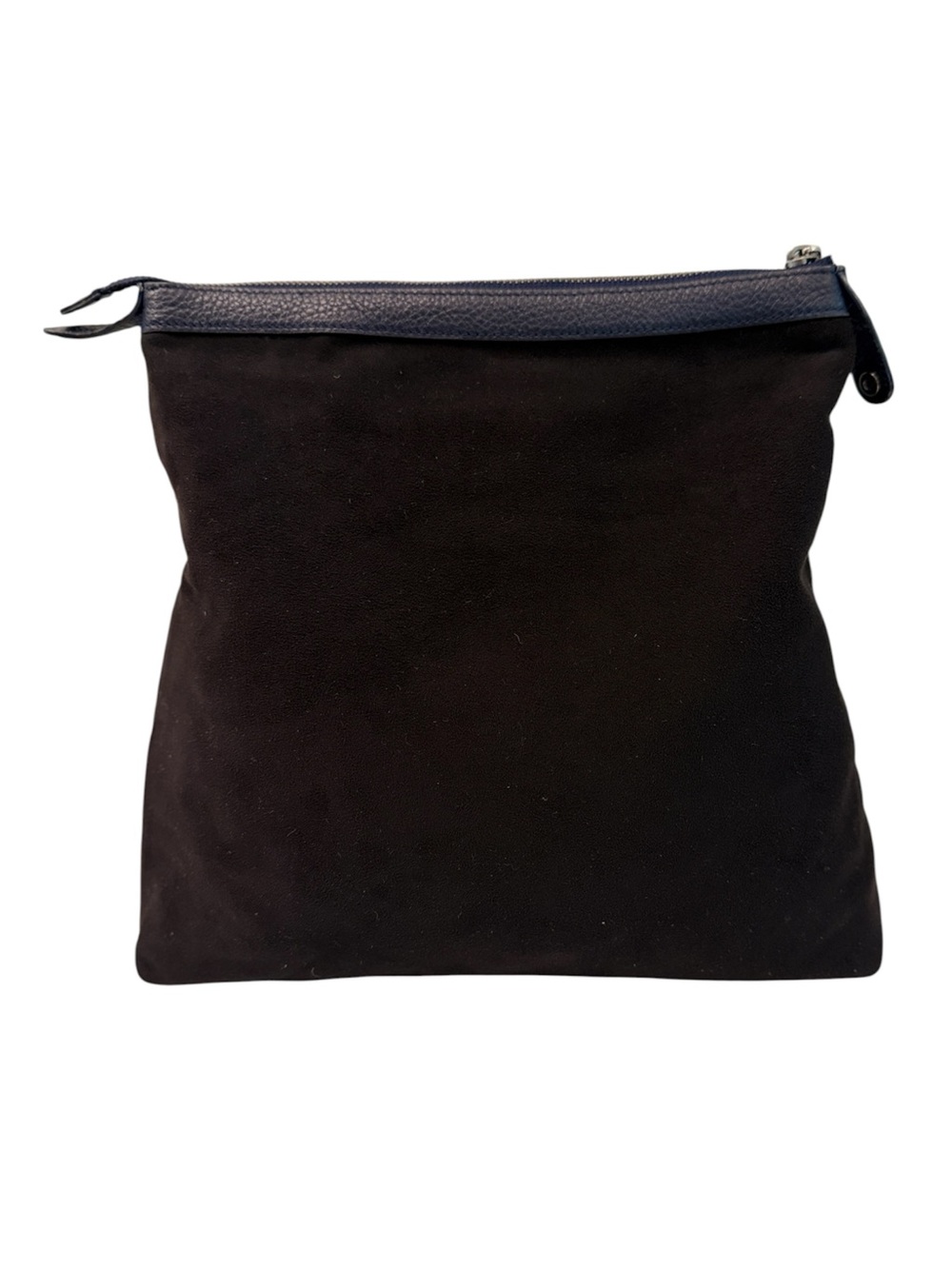 Badgley Mischka Black Cowhide Fur & Blue Leather Tote or  Insert Pouch